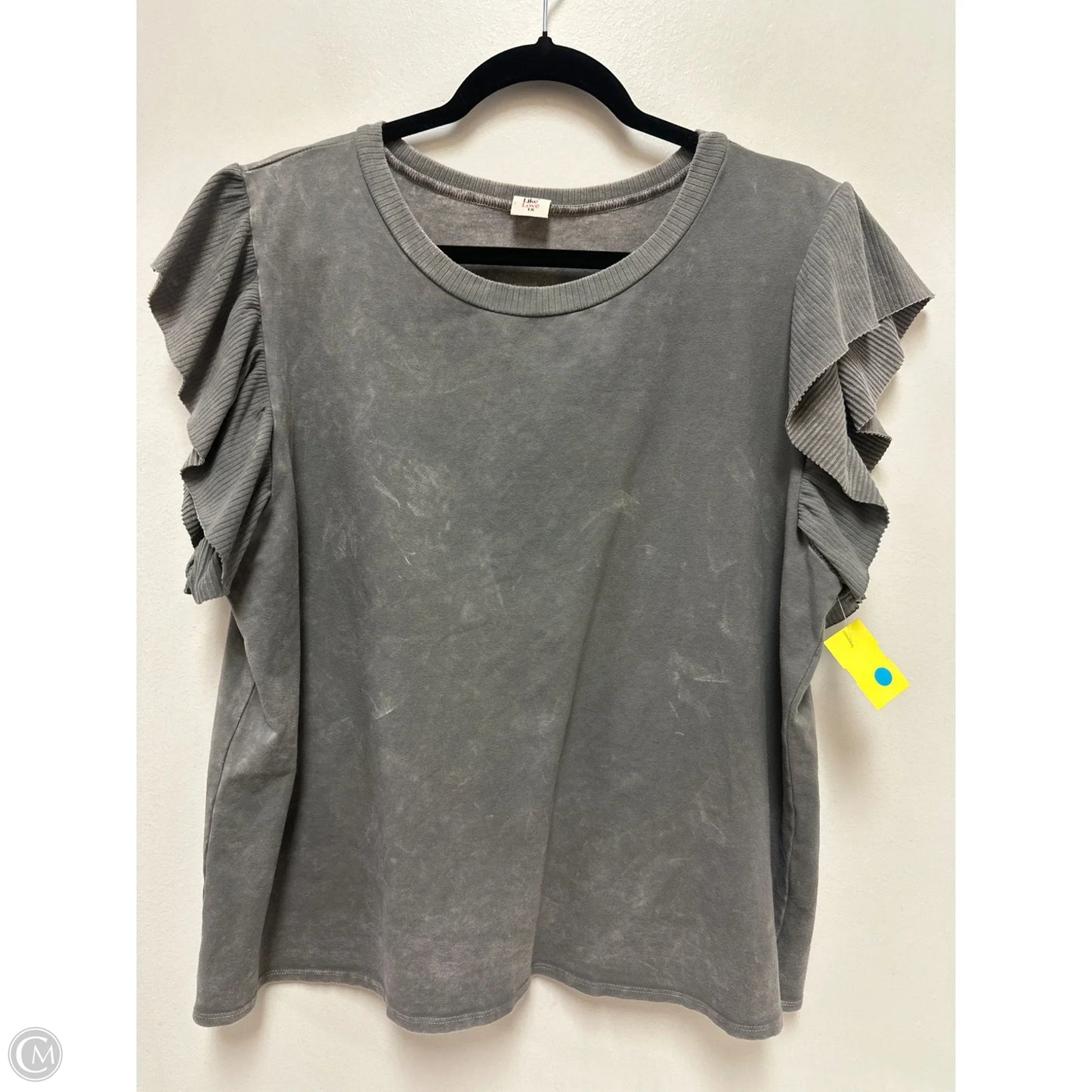 Top Sleeveless By Like Love In Grey, Size: 1x
