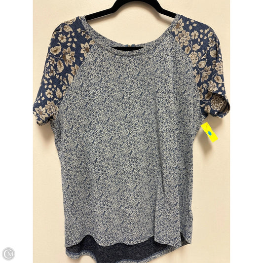 Top Short Sleeve By Lucky Brand In Blue, Size: L
