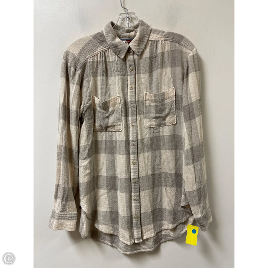 Blouse Long Sleeve By Pilcro In Cream, Size: Xs