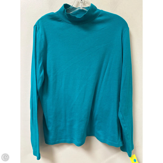Top Long Sleeve Basic By Kim Rogers In Aqua, Size: Xl