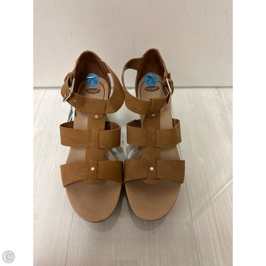 Sandals Heels Wedge By Dr Scholls In Brown, Size: 7.5