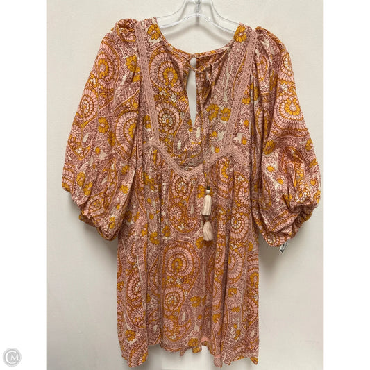 Dress Party Short By Anthropologie In Orange & Pink, Size: Xs