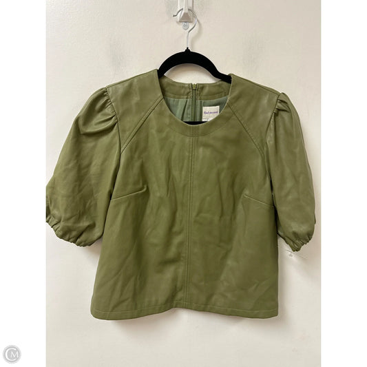 Blouse Short Sleeve By Anthropologie In Green, Size: M