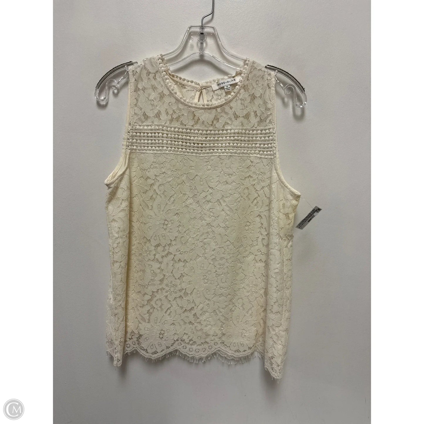 Top Sleeveless By Rose And Olive In Cream, Size: M