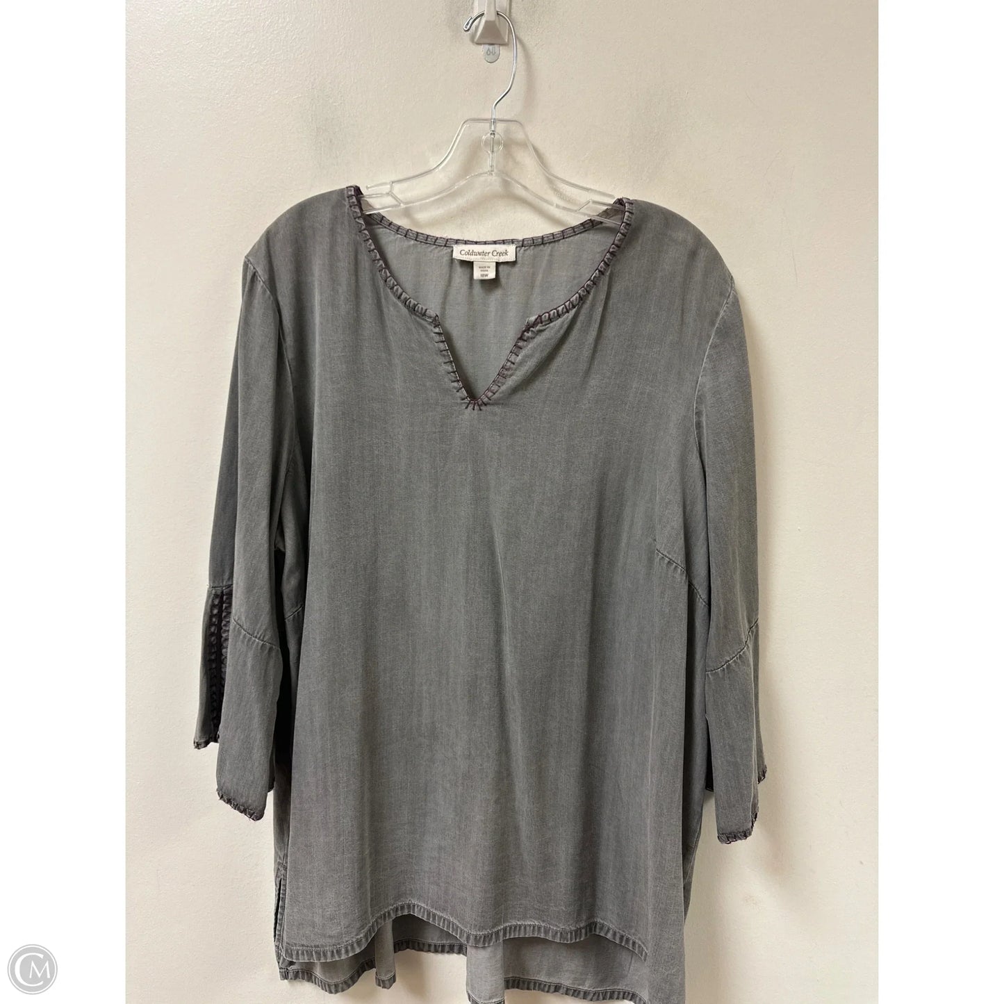 Top Long Sleeve By Coldwater Creek In Grey, Size: 2x