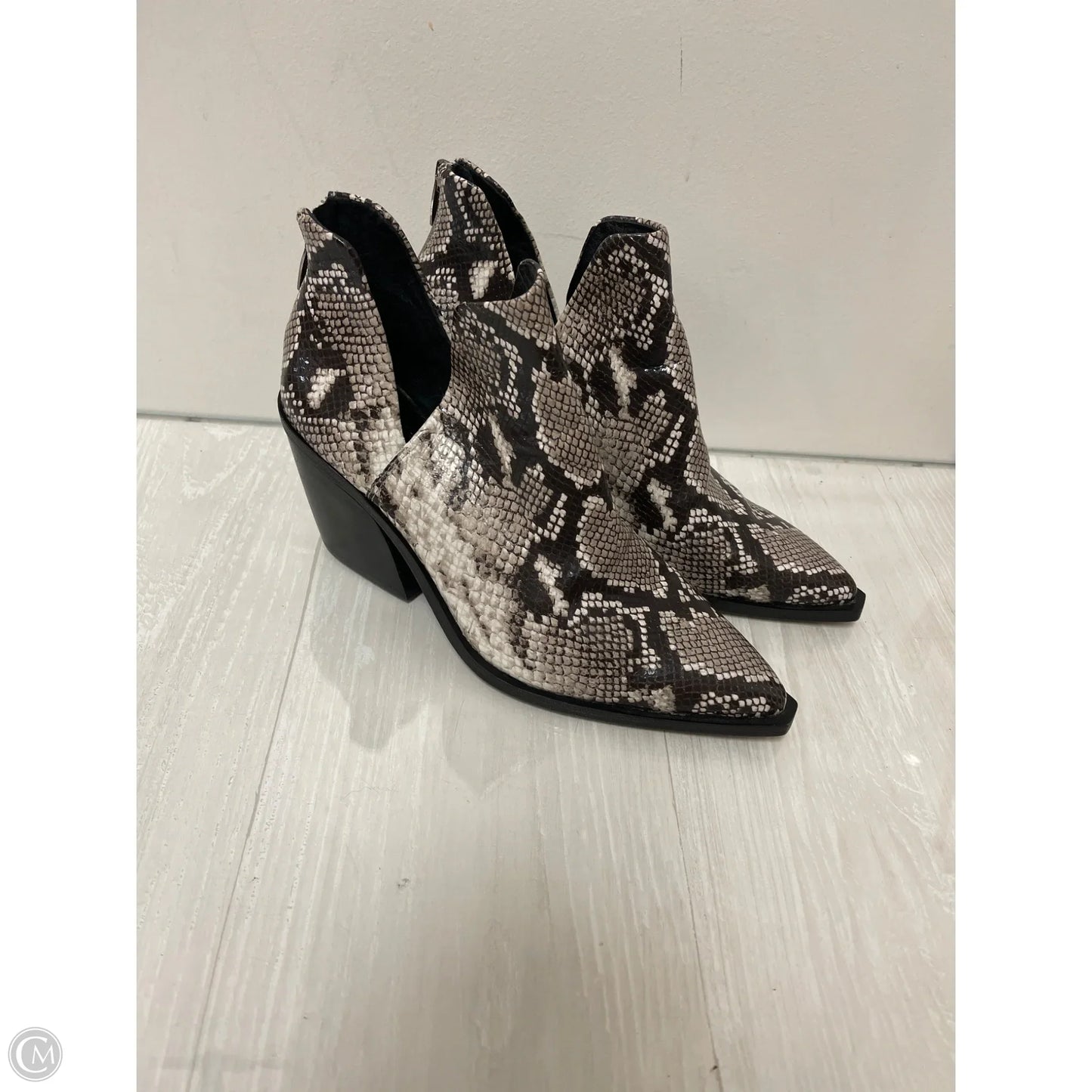 Boots Ankle Heels By Vince Camuto In Snakeskin Print, Size: 10