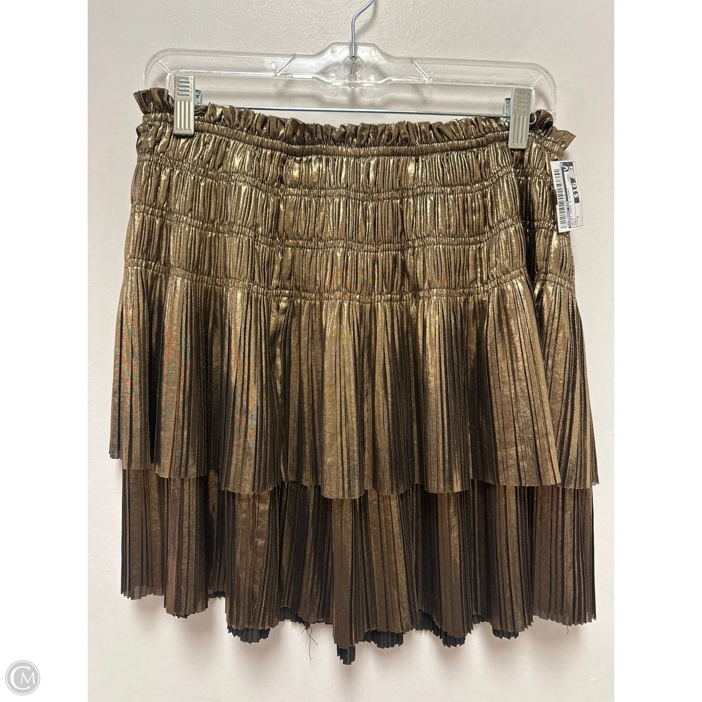 Skirt Mini & Short By Current Air In Gold, Size: 8