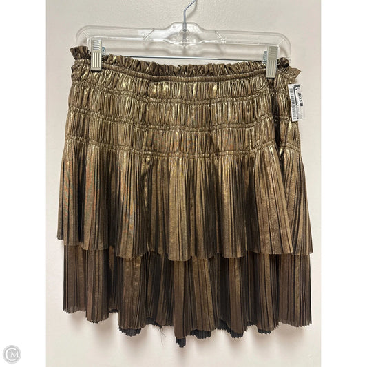 Skirt Mini & Short By Current Air In Gold, Size: 8