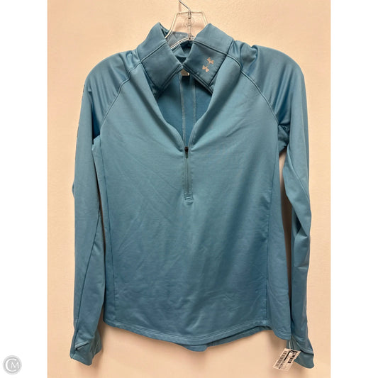 Athletic Top Long Sleeve Collar By Under Armour In Blue, Size: S