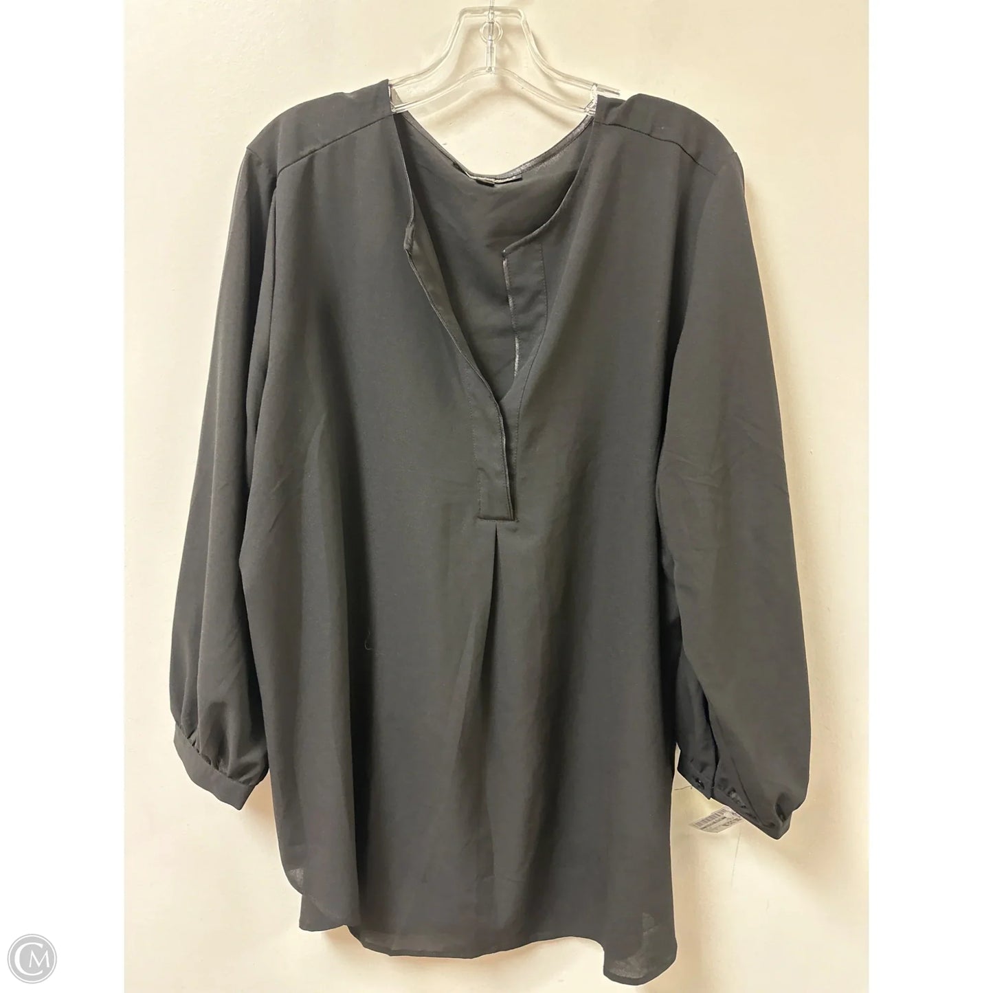 Top Long Sleeve By Clothes Mentor In Black, Size: 1x