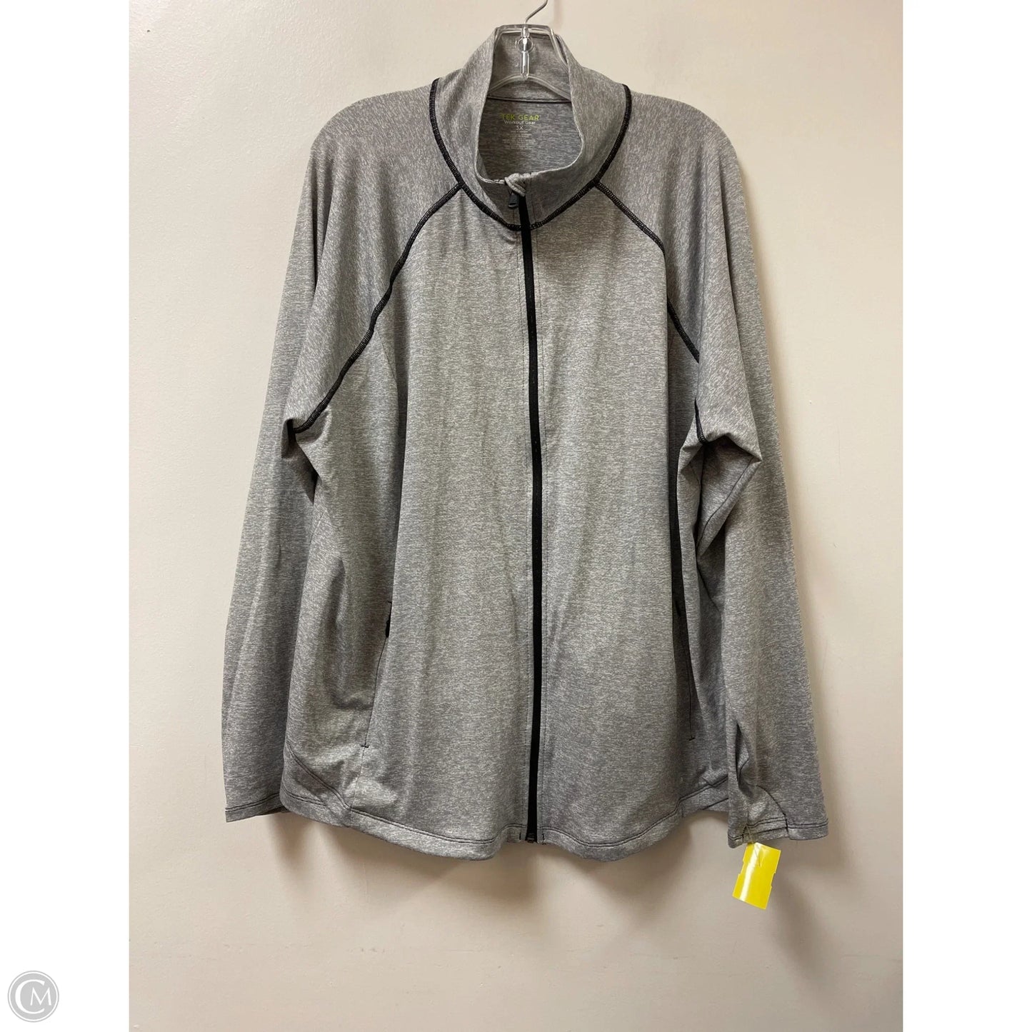 Athletic Jacket By Tek Gear In Grey, Size: 3x