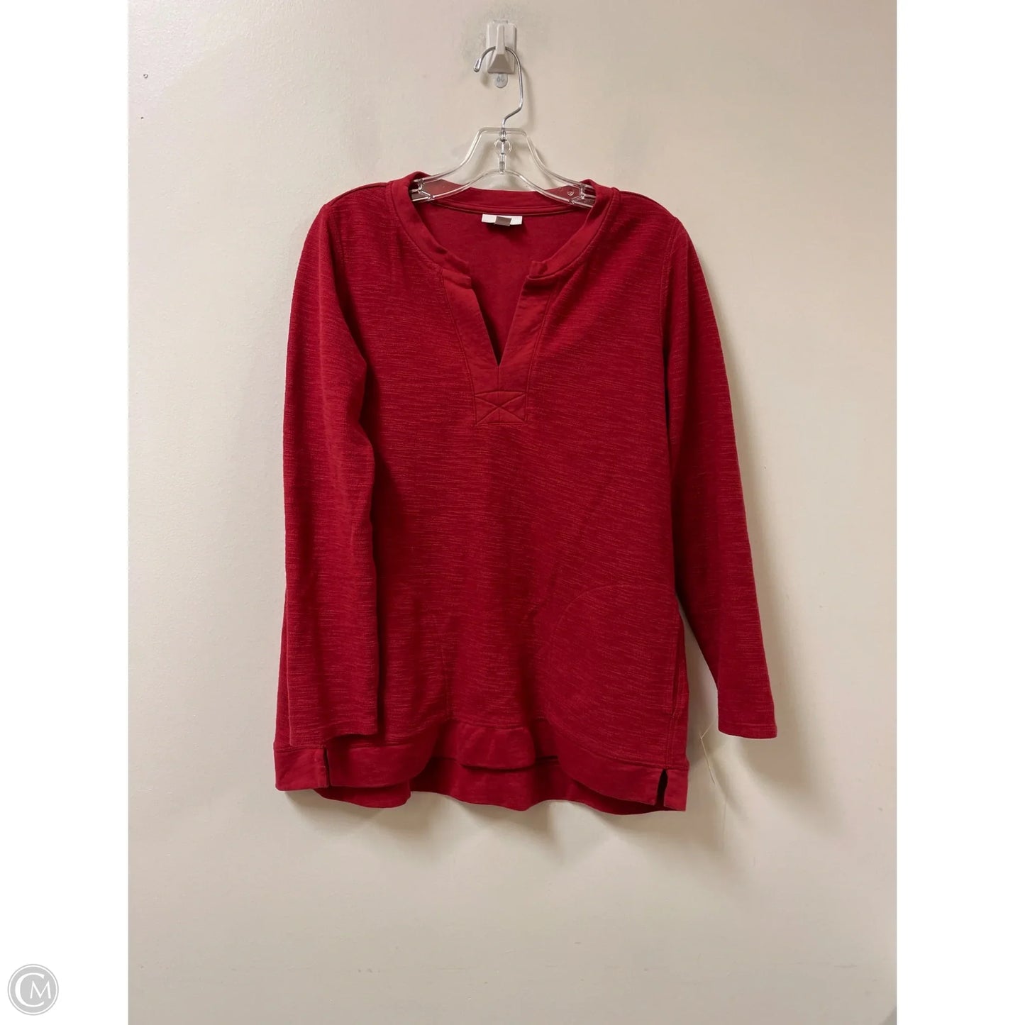 Top Long Sleeve By J. Jill In Red, Size: Sp