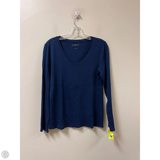Top Long Sleeve By Liz Claiborne In Blue, Size: L