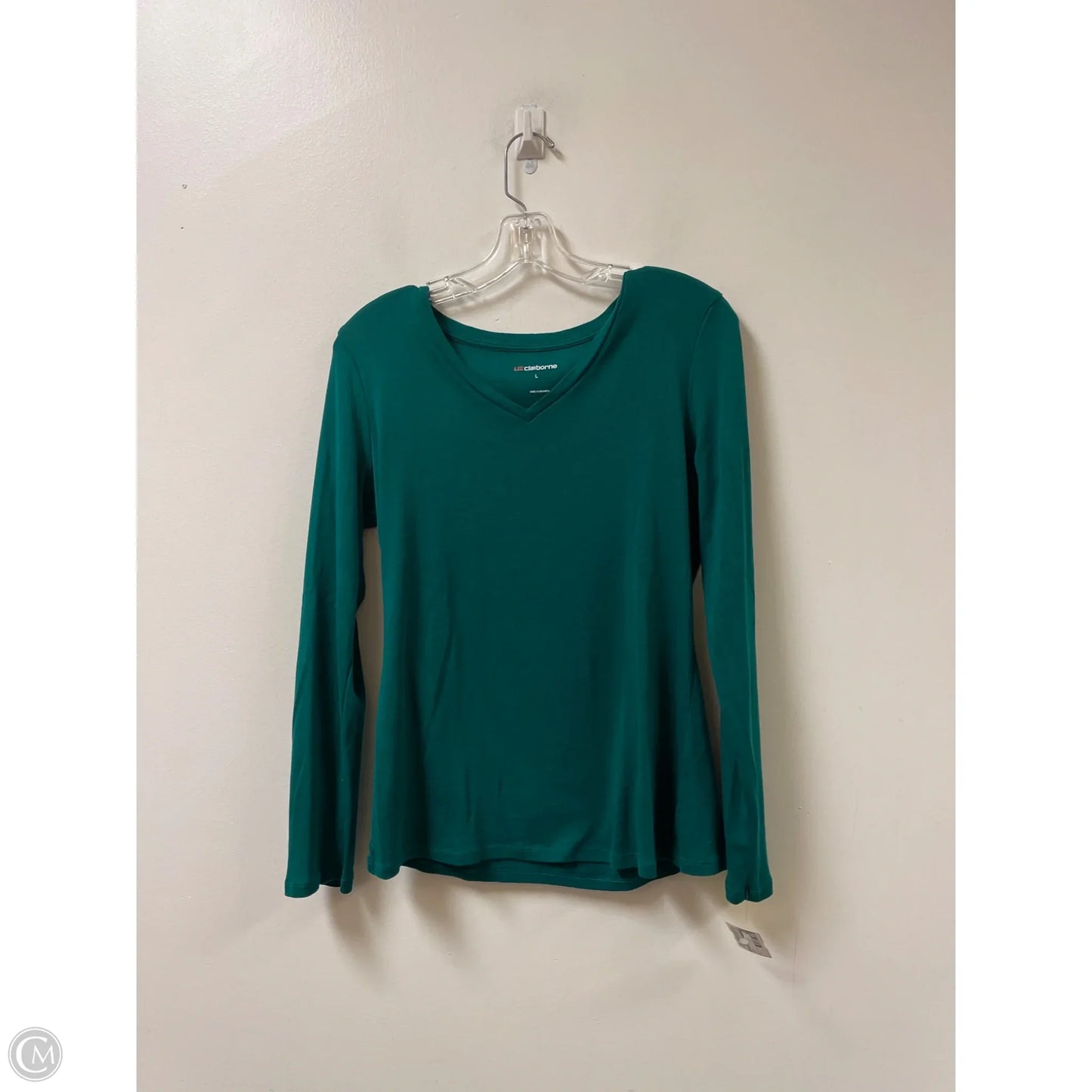Top Long Sleeve By Liz Claiborne In Green, Size: L