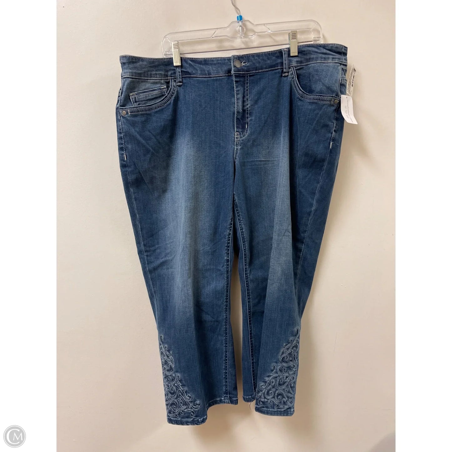 Jeans Cropped By Cj Banks In Blue Denim, Size: 18