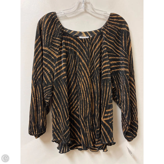 Top Long Sleeve By Chicos In Black & Brown, Size: Xl