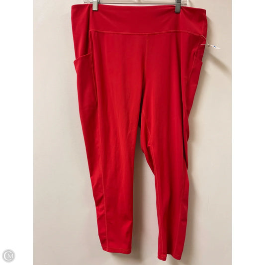 Athletic Leggings By Tek Gear In Red, Size: 2x