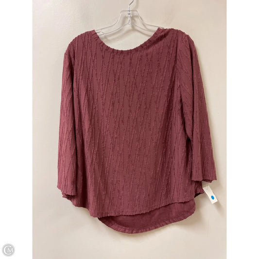 Top Long Sleeve By Simply Vera In Mauve, Size: Xl