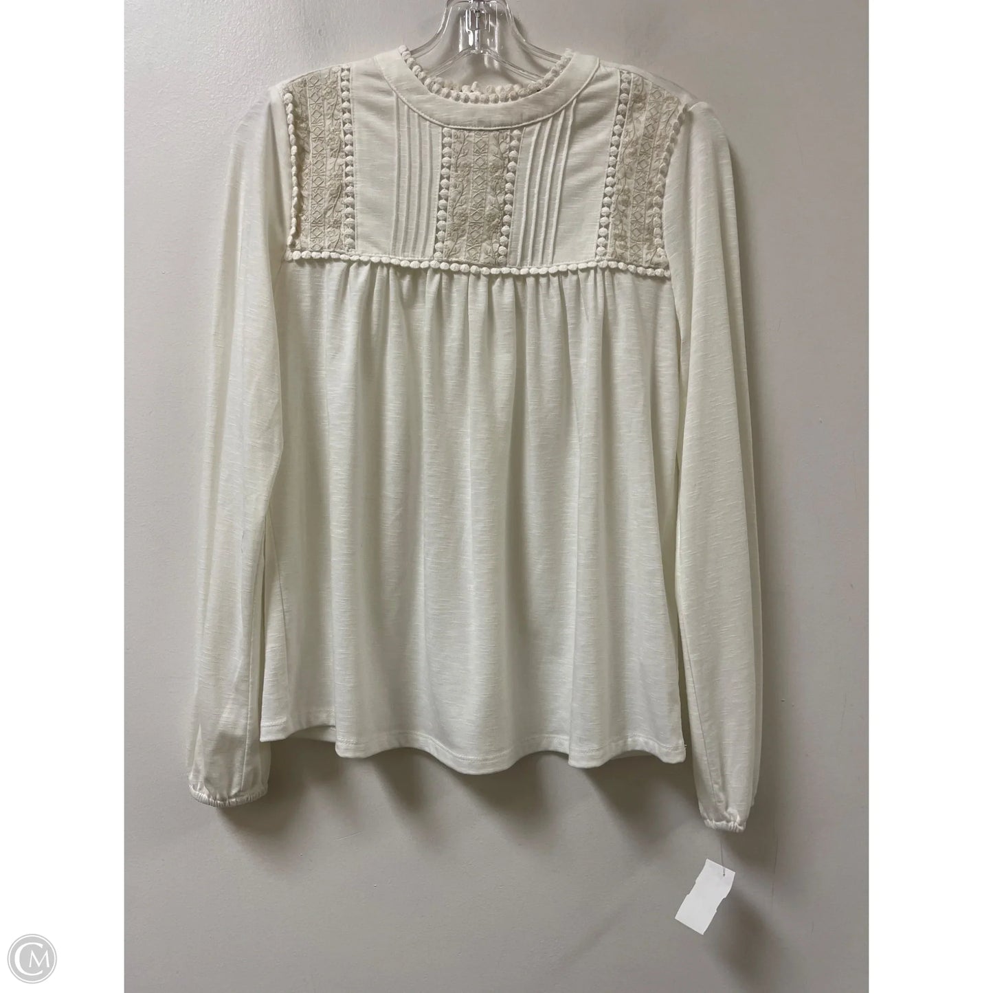 Top Long Sleeve By Anthropologie In Cream, Size: Xs