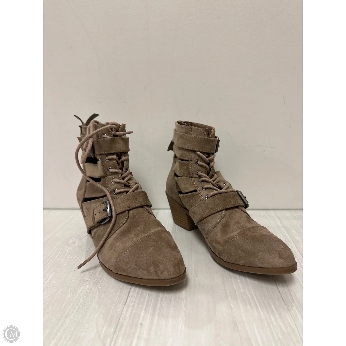 Boots Ankle Heels By Universal Thread In Taupe, Size: 8.5