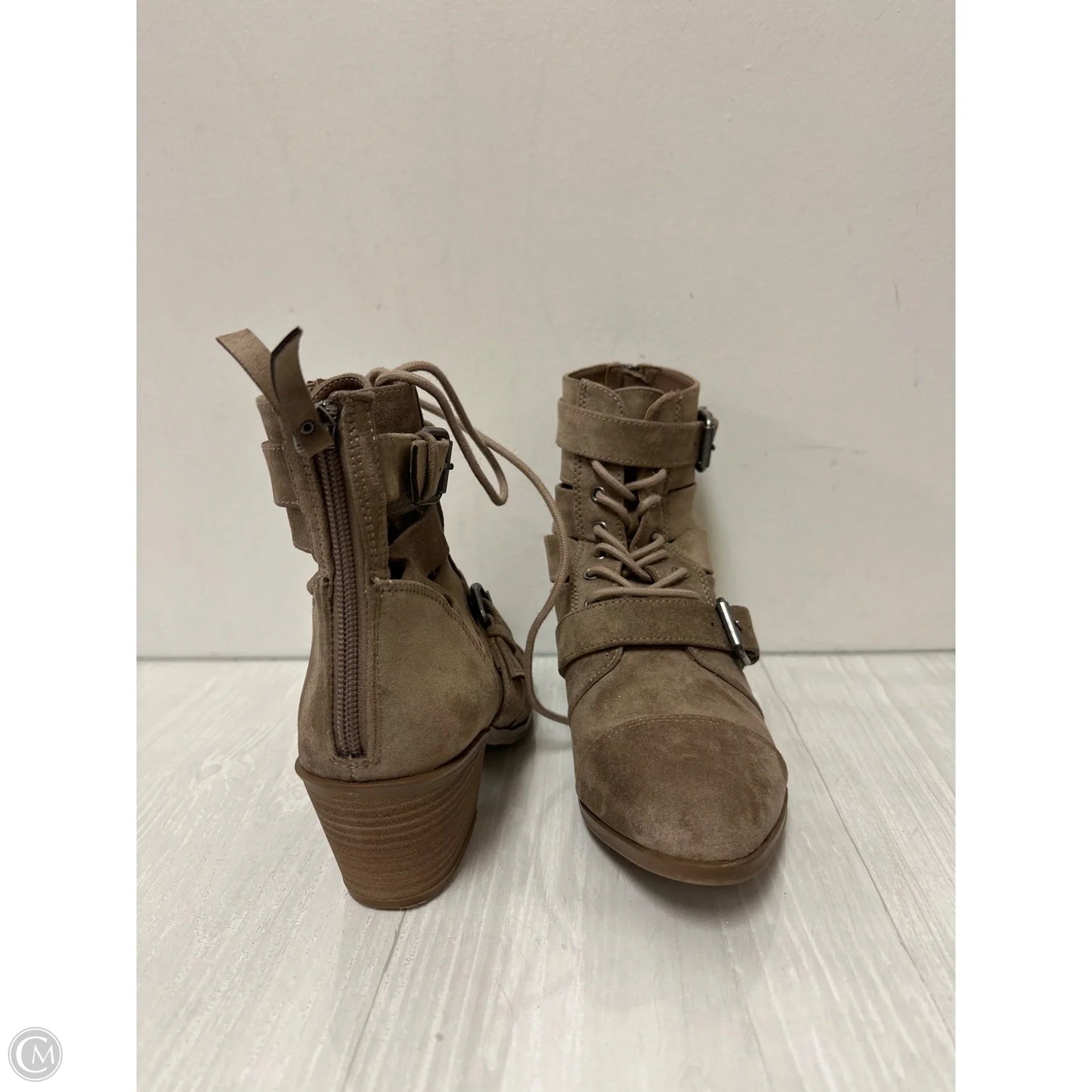 Boots Ankle Heels By Universal Thread In Taupe, Size: 8.5