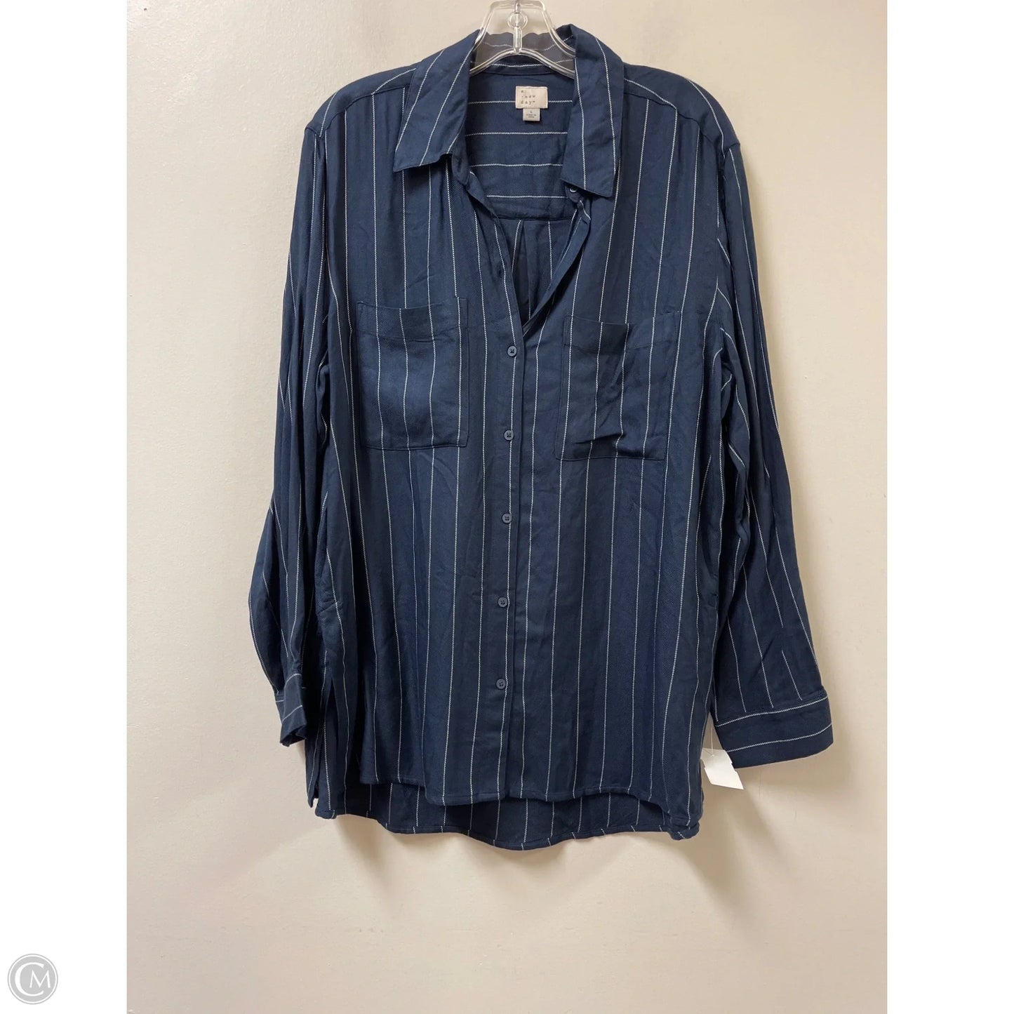 Top Long Sleeve By A New Day In Blue, Size: L