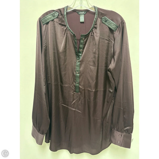Top Long Sleeve By Express In Purple, Size: Xl