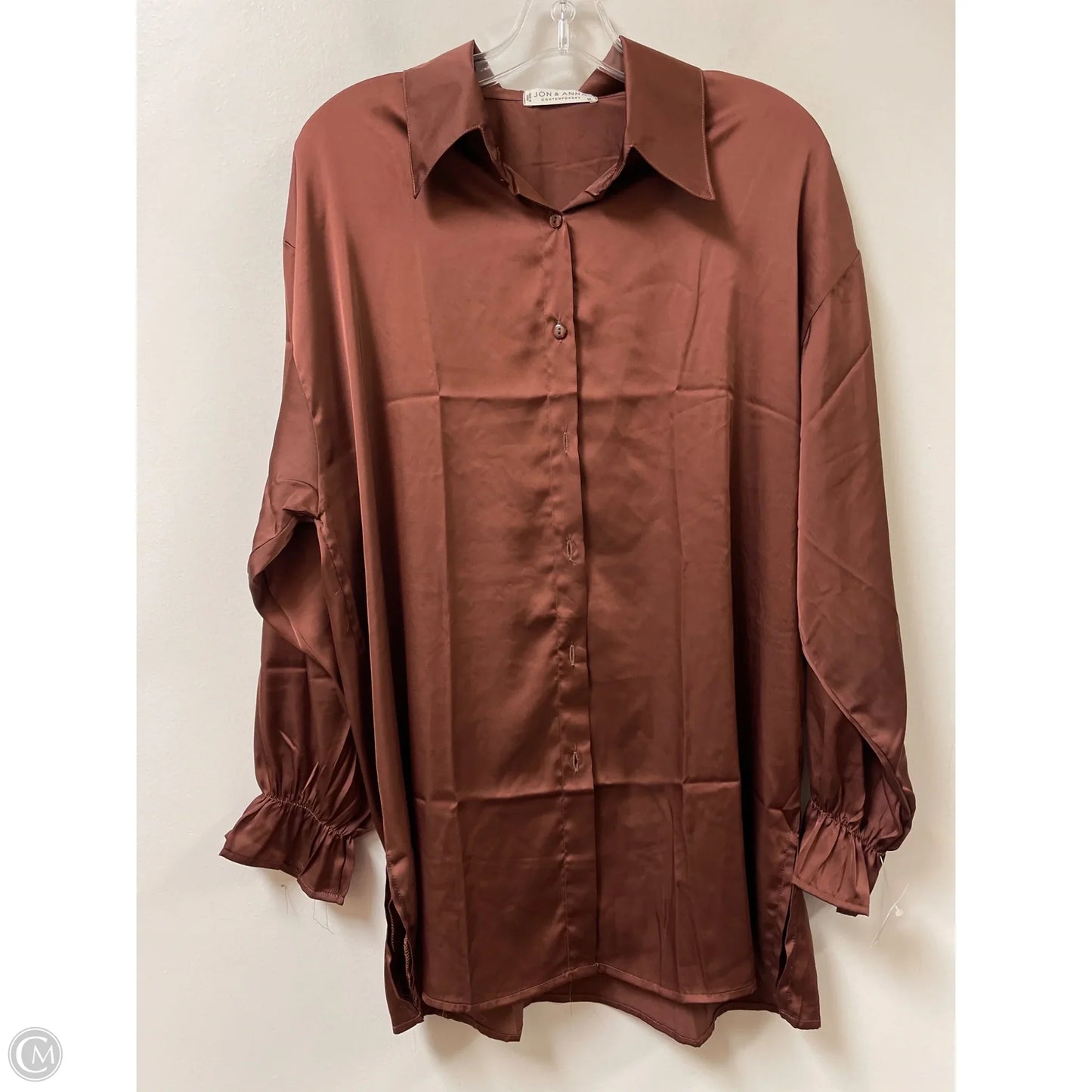 Top Long Sleeve By Jon And Anna In Brown, Size: Xl