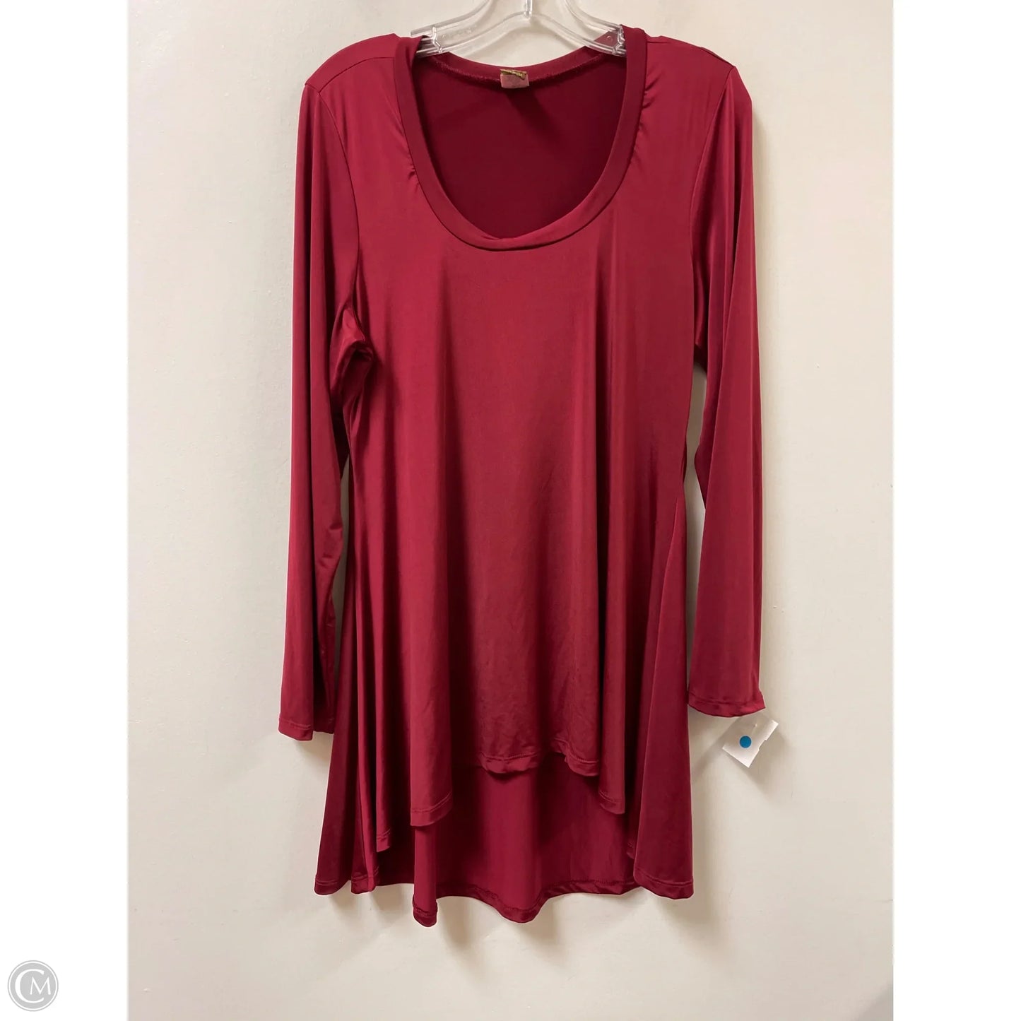 Tunic Long Sleeve By Clothes Mentor In Red, Size: 1x