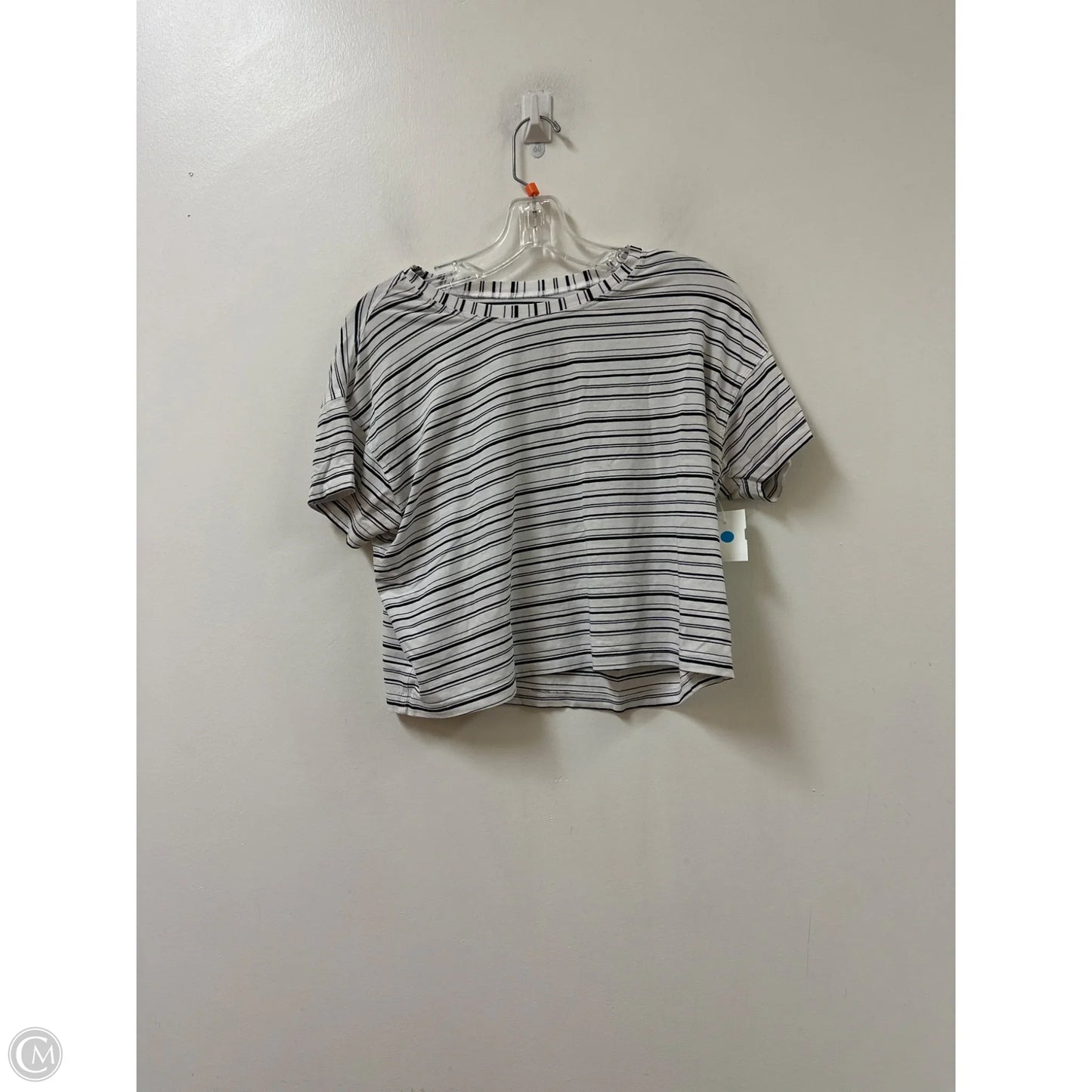 Athletic Top Short Sleeve By Lululemon In Striped Pattern, Size: S