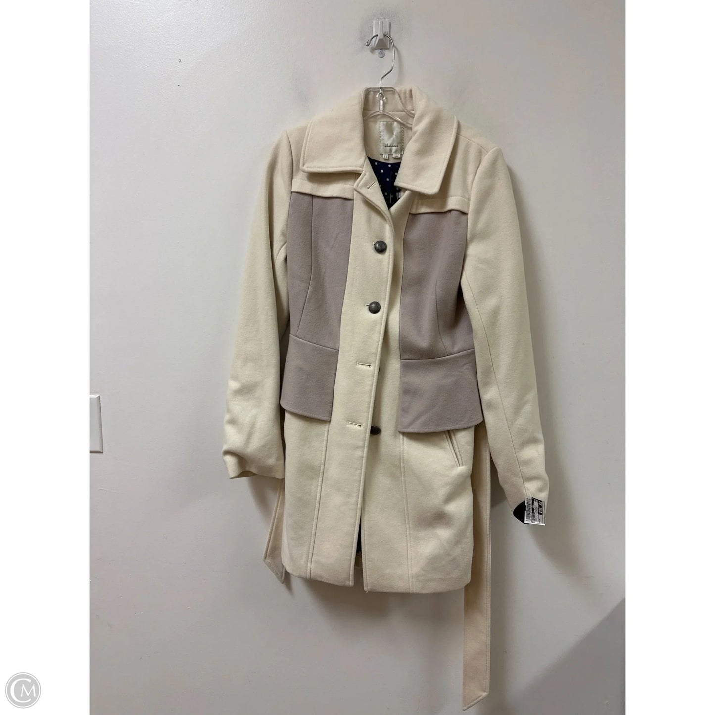 Coat Peacoat By Elevenses In Cream, Size: M