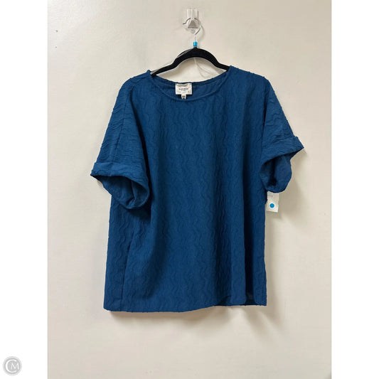 Top Short Sleeve By Andree By Unit In Blue, Size: L