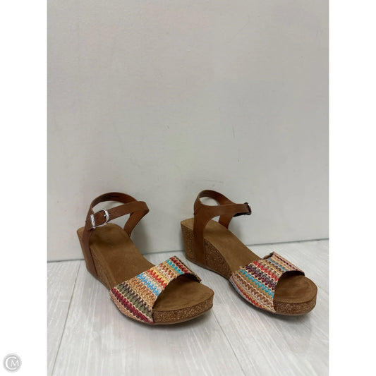 Sandals Heels Wedge By Andiano In Brown, Size: 7.5