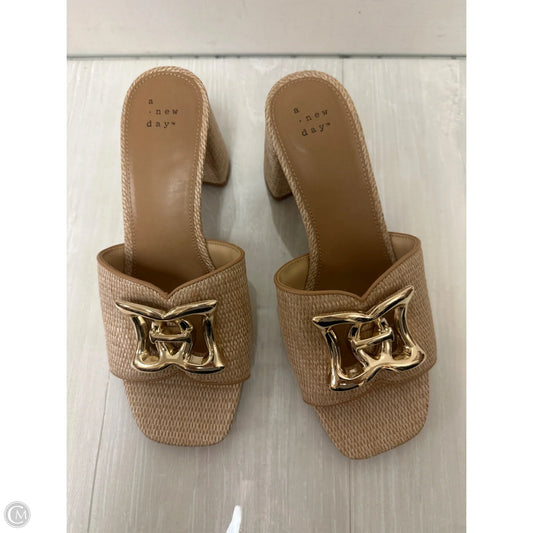 Sandals Heels Block By A New Day In Tan, Size: 8.5