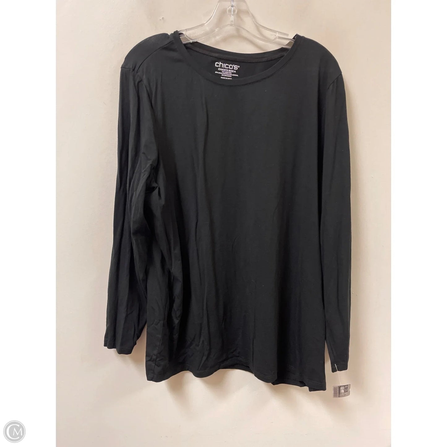Top Long Sleeve Basic By Chicos In Black, Size: 2x
