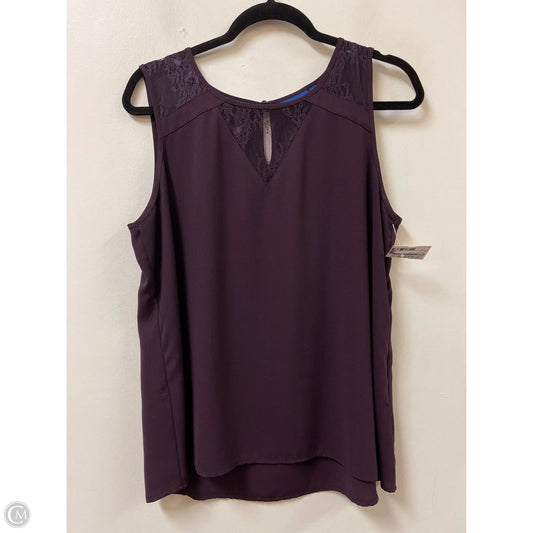 Top Sleeveless By Apt 9 In Purple, Size: Xl
