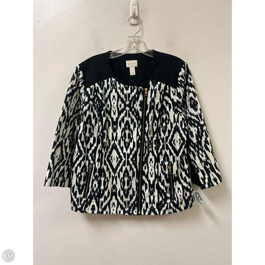 Blazer By Chicos In Black & Cream, Size: L