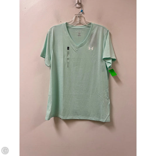 Athletic Top Short Sleeve By Under Armour In Green, Size: L