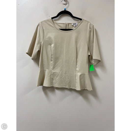 Top Short Sleeve By Dkny In Cream, Size: L