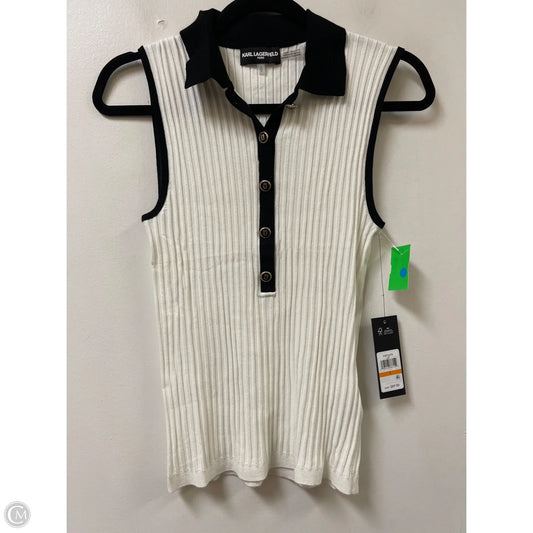 Blouse Designer By Karl Lagerfeld In White, Size: S