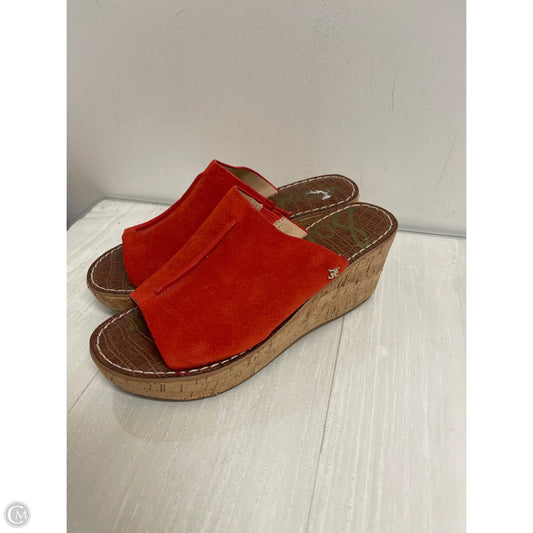 Sandals Heels Wedge By Sam Edelman In Red, Size: 8.5