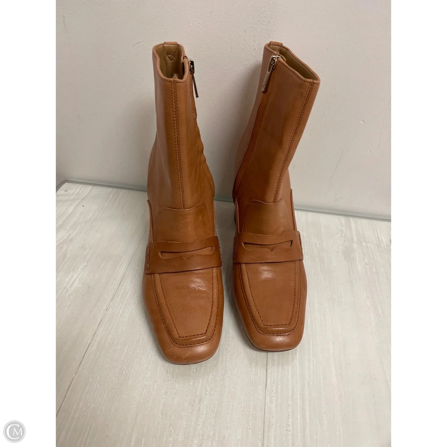 Boots Ankle Heels By Sam Edelman In Brown, Size: 8.5