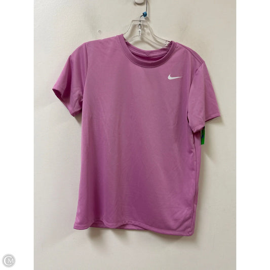 Athletic Top Short Sleeve By Nike In Pink, Size: S