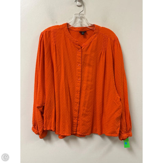 Top Long Sleeve By Ana In Orange, Size: Xl