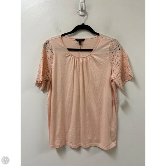 Top Short Sleeve By Banana Republic In Peach, Size: M