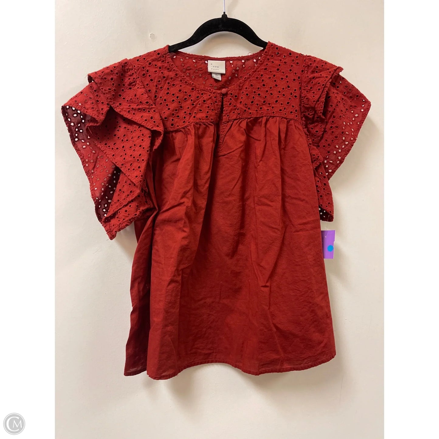 Top Short Sleeve By A New Day In Orange, Size: Xl