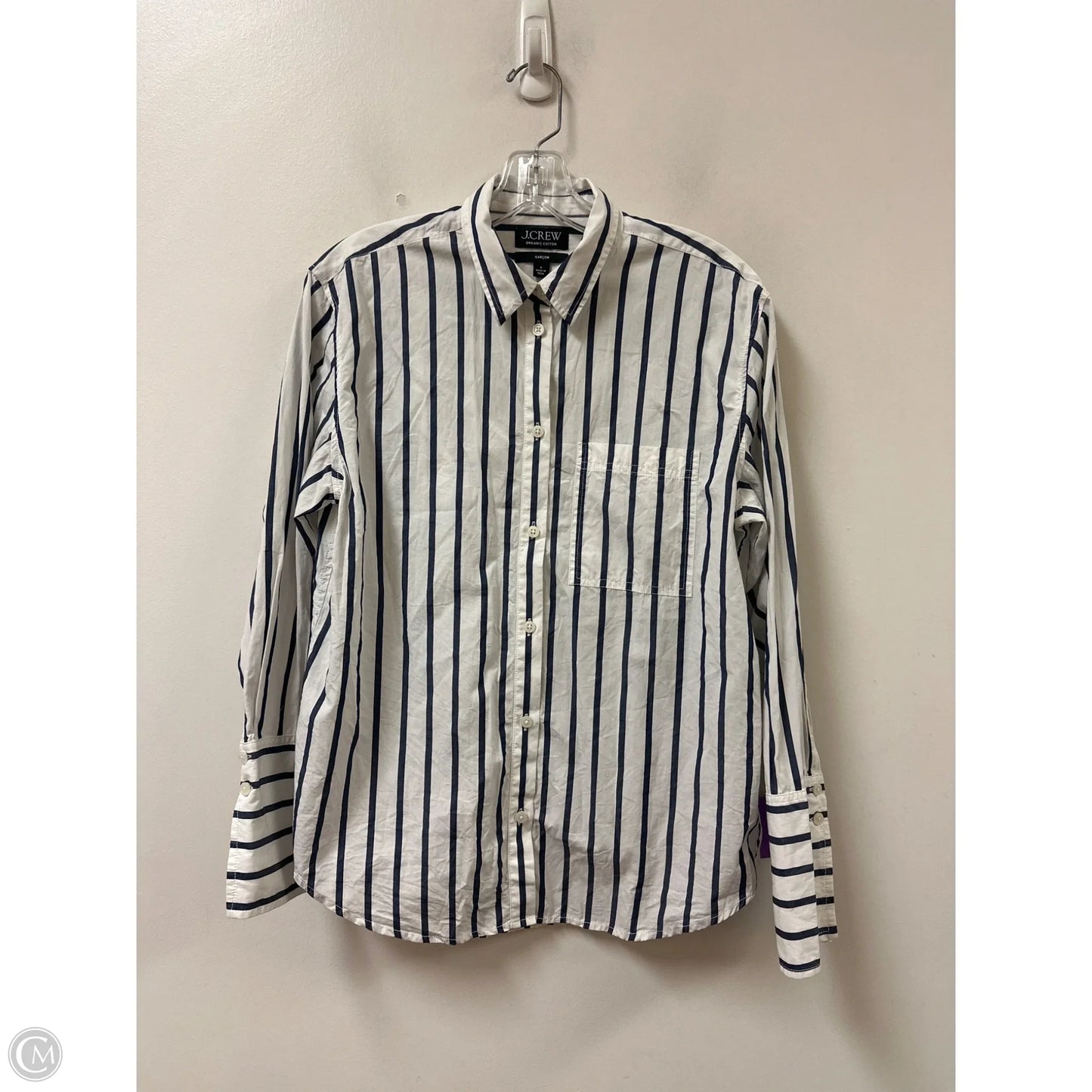 Blouse Long Sleeve By J. Crew In Striped Pattern, Size: S