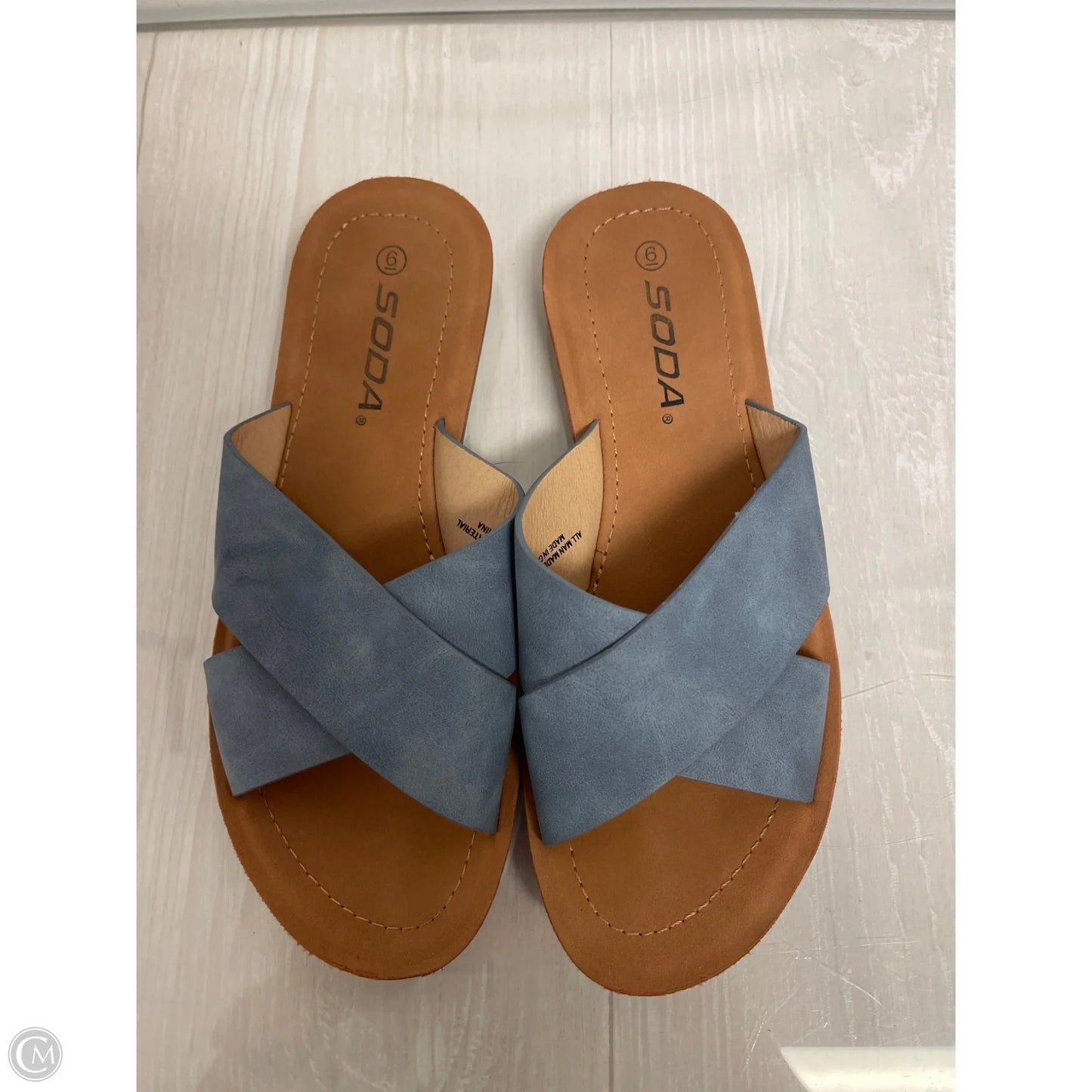 Sandals Flats By Soda In Blue, Size: 6
