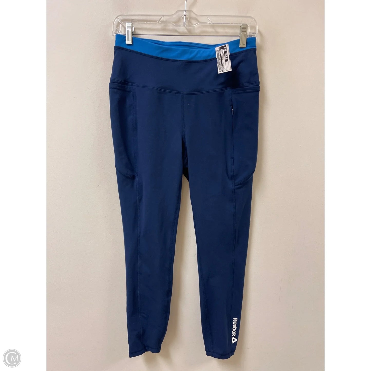 Athletic Leggings By Reebok In Blue, Size: M