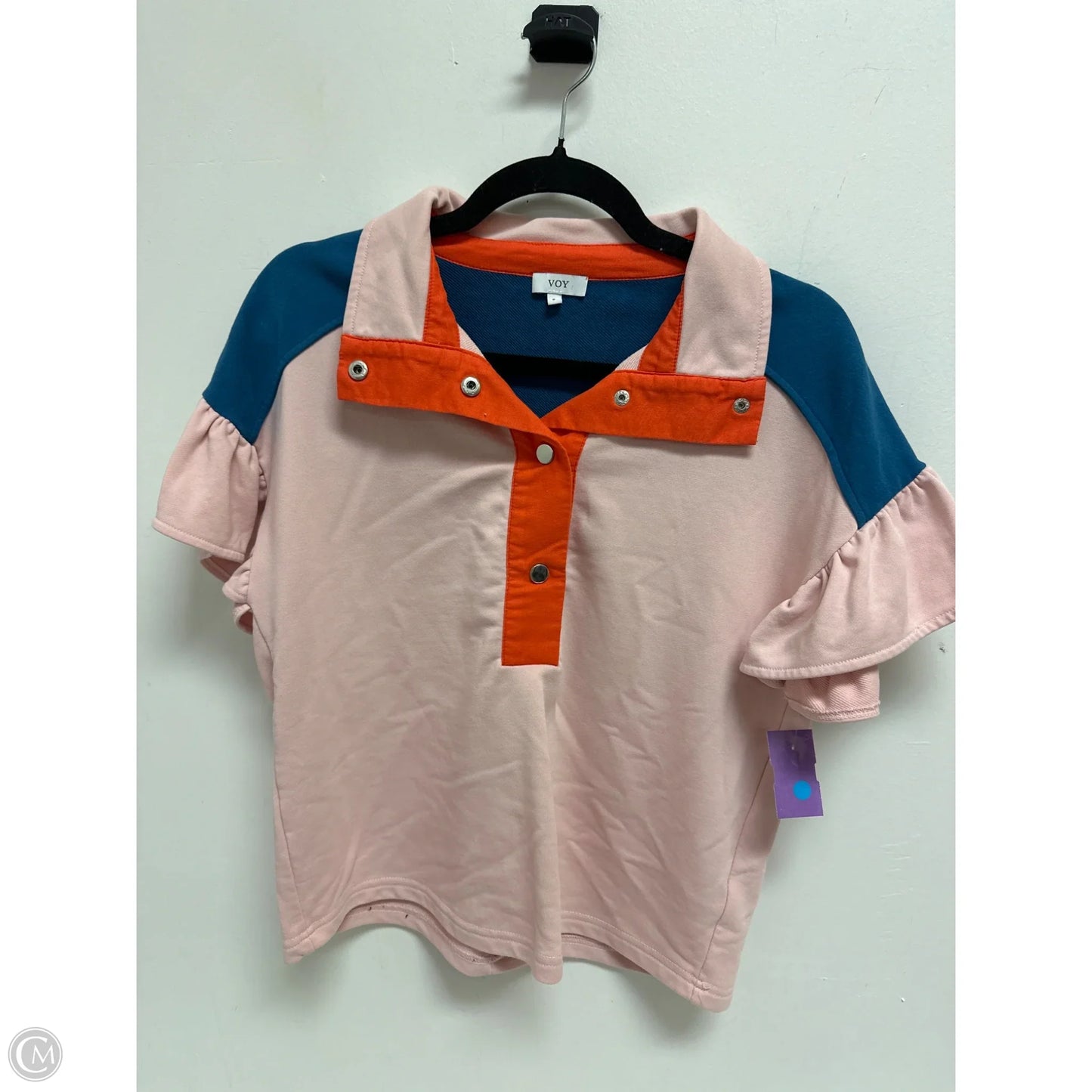 Top Short Sleeve By Voy In Pink, Size: S